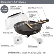 Quest 2 in 1 Popcorn Crepe Pancake Maker Non Stick